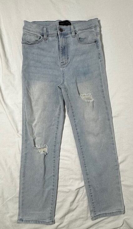 Kendall & Kylie Denim - Kendall + Kylie Jeans Icon High Rise Straight Leg Distressed Light Wash 5/27